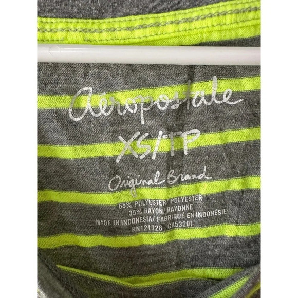Aeropostale Women’s size x-small neon green striped long sleeve - Picture 4 of 5